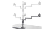This stackable post supports up to six displays with a total weight of 120 lbs