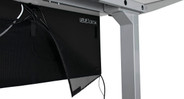 Durable double layer management system shields under-desk cords and accessories