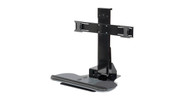 The UPLIFT Adapt Pogo Standing Desk Converter delivers generous height range to fit users of different heights