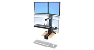 The system allows any user to receive all the benefits of a sit to stand workstation