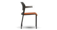 Under the slim upholstered seat of the chair is a system of dynamic flexors that flex to fit your curves