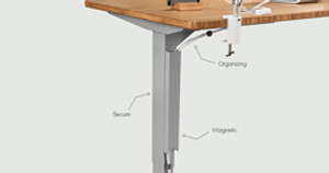 The Magnetic Cable Organizing Channel by UPLIFT Desk Hides and Protects Cables at Sit-Stand Desks