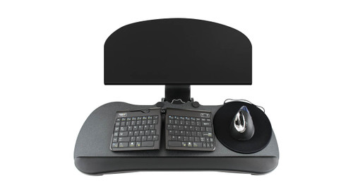 The UPLIFT Keyboard Tray Kit for Corner L-Shaped Desk features a low profile steel sleeve that fits most work surfaces The UPLIFT Keyboard Tray Kit for Corner L-Shaped Desk features a low profile steel sleeve that fits most work surfaces