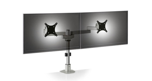 The Innovative Side-by-Side Dual LCD Monitor Arm uplifts dual monitor workstations quickly The Innovative Side-by-Side Dual LCD Monitor Arm uplifts dual monitor workstations quickly