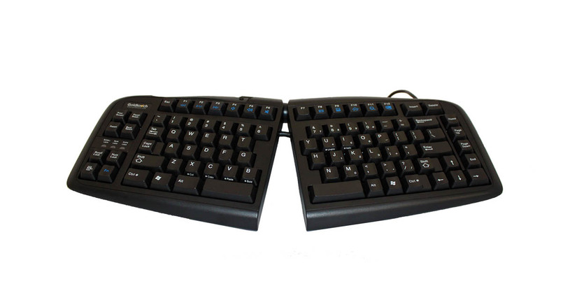 The Goldtouch V2 Adjustable Ergonomic Keyboard's Smart Fit Adjustability design enhances keyboard use for customizable adjustment