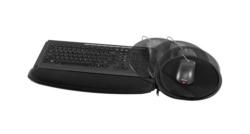 Keyboard tray is fully retractable on a 19" track; 17" track available for shorter depth desks