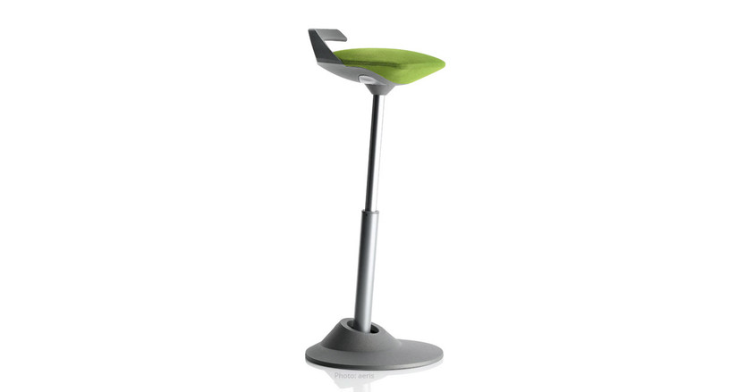 The Muvman Sit-Stand Stool's non-slip base with Flexzone joint technology allows for stable and intuitive movement