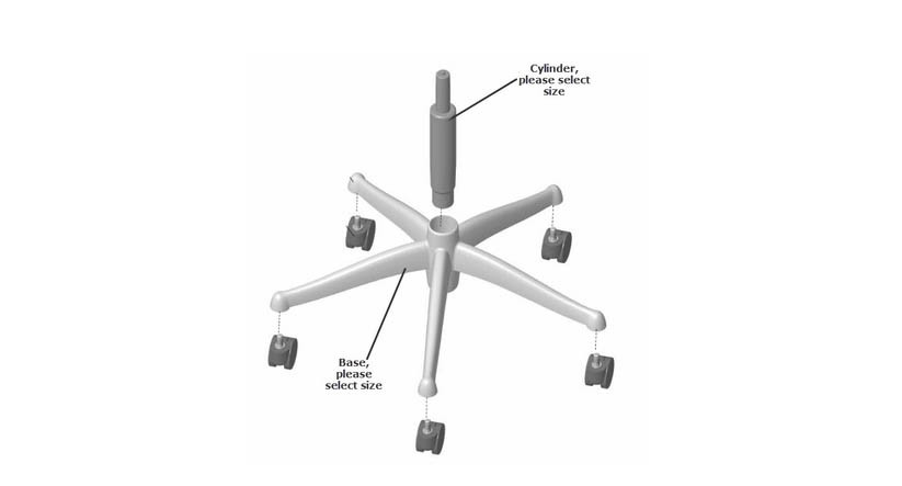 Humanscale Freedom Chair Replacement Base & Cylinder Parts