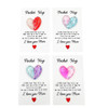 MD2617 Pocket Hug

$0.60c plus GST

The sweetest little gift you ever did see!  Our little Pocket Hugs are sure to melt your heart when your child gives you a forever hug!  Lovely keepsake gift.  Heart measures 2.7 x 2.7cm, card measures 8.5 x 5.5cm.  New colours.

Product Info: a resin shaped love heart on a header card that reads “Pocket Hug… A little heart from me to you, filled with love and lots of hugs too, even if we are apart, our love is always deep in our heart!  I love you Mum”.  Available in 4 colours.