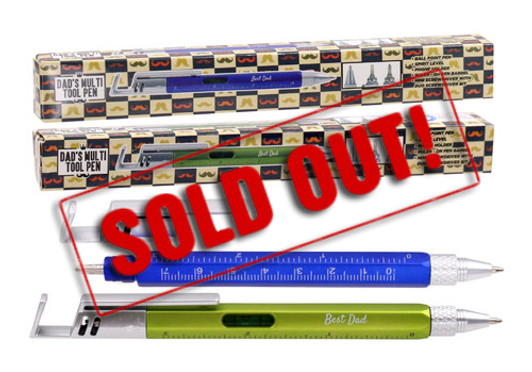 SOLD OUT...FD2536 Dad’s Multi Tool Pen
$1.50 plus GST
Bring the love for our new multi functional Tool Pen!  Aside from being an awesome pen, it also has a spirit level, ruler, mini screwdriver and acts as a phone holder!!  Dad is sure to be impressed.  Pen length 14.5cm.  New product.
Product Info: a ballpoint pen that is multi functional.  Also has a spirit level, ruler, mini screwdriver with duo screwdriver bit and can act as a phone holder.