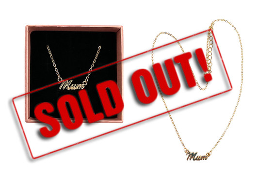SOLD OUT...MD2677 Mum Necklace

$2.50 plus GST

Add a bit of bling to Mum’s daily life with our beautiful Mum Necklace.  It’s simply gorgeous and something to treasure.  Product length 47cm with 5cm extension, Mum pendant 2cm.  Comes in a pink gift box. 

Product Info: a gold necklace with nameplate pendant that says “Mum”.  Has an additional 5cm adjustable chain.  Comes in a black gift box.
