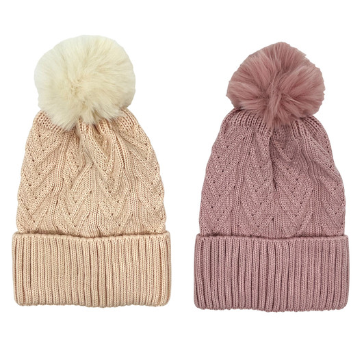 MD2685 Beanie

$4.40 plus GST

Step out in style with our gorgeous Beanie.  With a beautiful soft colourway, this will soon be in high rotation in your winter wardrobe.  Available in pink and cream.  One size. 

Product Info: A cream and pink beanie with fluffy pom pom.  Flat product measures 18 x 29cm.