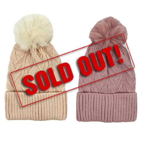SOLD OUT...MD2685 Beanie

$4.40 plus GST

Step out in style with our gorgeous Beanie.  With a beautiful soft colourway, this will soon be in high rotation in your winter wardrobe.  Available in pink and cream.  One size. 

Product Info: A cream and pink beanie with fluffy pom pom.  Flat product measures 18 x 29cm.