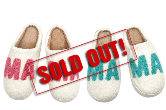 SOLD OUT...MD2688 Slippers

$5.95 plus GST

Mum is going to absolutely love her new Mama Slippers!!  Super soft and plush, she won’t want to take them off.  One size only.  Bottom sole measures 27.5cm, inside sole measures 25.5cm.  New product.

Product Info: a pair of ladies slippers in boucle material with logo that says “Mama”.  Available in 2 colours: pink and aqua.  One size only.