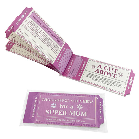 MD2699-1 Jumbo Coupon Book

REDUCED TO $2.00 plus GST

Mum will love these giant coupons, that she can redeem whenever she likes!!  Will it be room service, a private chef or home alone?? The ultimate choice is hers!  Product size 20.2 x 8.2cm.

Product Info: a giant booklet of 24 novelty coupons that Mum can redeem.