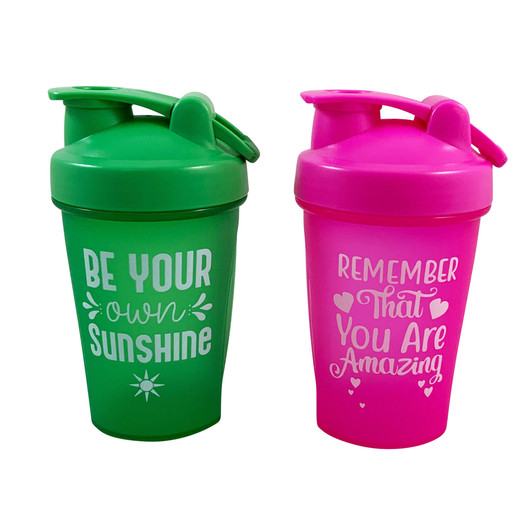 MD2699-28 Smoothie Shaker

$3.10 plus GST

Mix things up with our favourite Smoothie Shaker!  With generous 500mL capacity, it’s perfect for when you need your drink to go!  Team it with our Lunch Bag for next level gift giving! 

Product Info: a plastic smoothie shaker (BPA free) with flip top lid, available in 2 colours: pink: Remember That You Are Amazing, green: Be Your Own Sunshine.  Product measures 9 x 16.5cm.