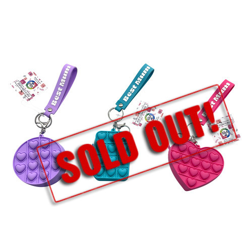 SOLD OUT...MD2699-31 Pop It Coin Purse

$2.60 plus GST

Super cute, handy and fun to pop!  Perfect for Mums spare change when she’s out and about!  Approx. size of products 8.5 x 7.5 x 3cm. 

Product Info: a silicone coin purse with zipper and strap, that has “pop it” buttons to press.  3 shapes and colours: pink: love heart, aqua: rectangle, purple: round.  Strap says “Best Mum”.