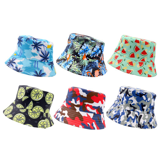 FD2621 Funky Bucket Hat
$3.60 plus GST
Our Funky Bucket Hats are super cool and pair perfectly with our Funky Socks, Sunglasses or Gators.  Flat lay is 34cm.  New design.
Product Info: a bucket hat with 6 funky designs: watermelon, lemon/lime, palm tree, camo x2 colourways and flamingo/leaves.  One size.