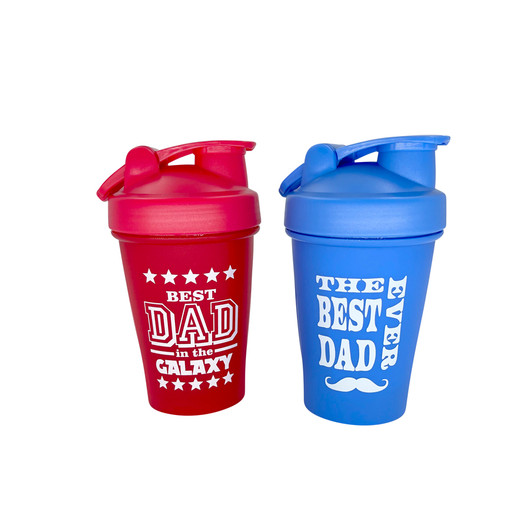FD2699-13 Protein Shaker
$3.10 plus GST
Shake and go is the way to go!  Our awesome Protein Shakers make the ideal gift for Dads who love a protein shake, smoothie or green juice to go!  BPA free, product measures 10 x 16.5cm, 500mL capacity.  
Product Info: a protein/smoothie shaker with flip top lid, available in 2 colours: blue: The Best Dad Ever; red: Best Dad in the Galaxy.