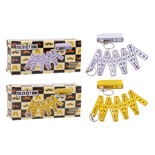 FD2699-15 Ruler Key Ring
$2.00 plus GST
When precision is a must, look no further than our 50cm foldable Ruler Key Ring! Always within reach whenever Dad needs to check a measurement!  Folded length 6.5cm, expanded length 50 x 1.3cm.  
Product Info: a foldable ruler that extends to 50cm, which has a double sided scale (cm and inch), that is a key ring.  Available in 2 colours: yellow and white.