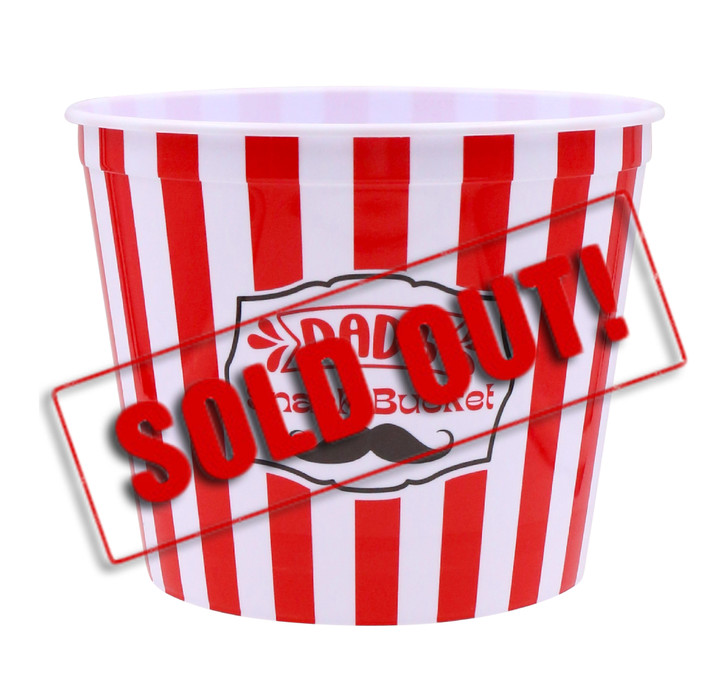 SOLD OUT... FD2533 Dads Snack Bucket
$2.00 plus GST
Did somebody say “snack time?!”  Dad will love his very own Snack Bucket, perfect for popcorn or chips on movie night…or when watching his favourite team play!  Product measures 14 x 10 x 11cm.  BPA free and food safe. New product.
Product Info: a plastic snack bucket with red and white stripes with logo that says “Dad’s Snack Bucket”.  Suitable for snack such as popcorn, chips, lollies etc.