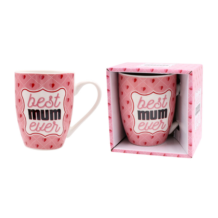 MD2602 Mug 2: Best Mum Ever

$3.10 plus GST

Our beautiful coffee mugs will be your new favourite go-to mug! Enjoy a hot cuppa in style!  Fab new designs.  Comes in our customised matching gift box.   New design.

Product Info: A pink coffee mug with love hearts, with black and pink logo that says “Best Mum Ever”.  Comes in our customised matching gift box.  Packaging size 10.7 x 10.7 x 8.5cm.  Mug height is 9.5cm.  New design.