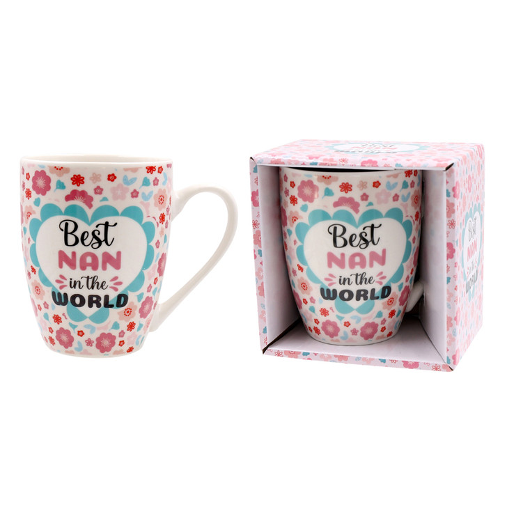 MD2603 Mug 3: Best Nan in the World

$3.10 plus GST

Spoil Nan with a gorgeous new coffee mug, letting everyone know she really is the best Nan in the world!  Comes in our customised matching gift box.  New design.

Product Info: A coffee mug with floral design, with a logo that says “Best Nan in the World”.  Comes in our customised matching gift box.  Packaging size 10.7 x 10.7 x 8.5cm.  Mug height is 9.5cm.  New design.