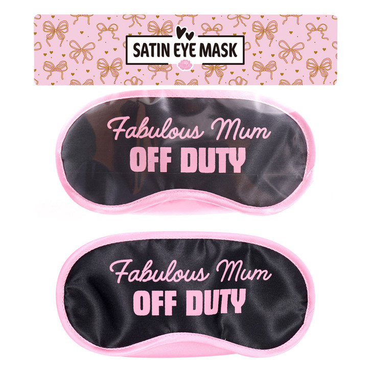 MD2606 Satin Eye Mask

$2.00 plus GST

Our Satin Eye Mask is the epitome of luxurious relaxation!  Pop it on and tune out the world!  Perfect self-care gift for Mum.  Why not pair it with our new Under Eye Gel Pads to really step it up!  Product size 18.5cm x 8cm.  New design.

Product Info: a black satin eye mask with pink trim that says “Fabulous Mum, Off Duty”.