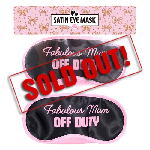 SOLD OUT...MD2606 Satin Eye Mask

$2.00 plus GST

Our Satin Eye Mask is the epitome of luxurious relaxation!  Pop it on and tune out the world!  Perfect self-care gift for Mum.  Why not pair it with our new Under Eye Gel Pads to really step it up!  Product size 18.5cm x 8cm.  New design.

Product Info: a black satin eye mask with pink trim that says “Fabulous Mum, Off Duty”.