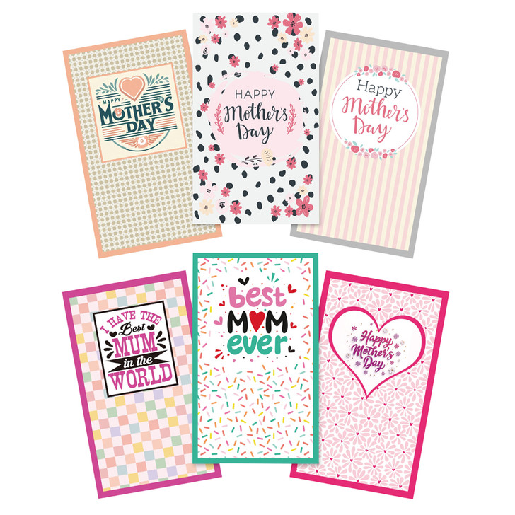 MD2620 Mother’s Day Cards

$0.60c plus GST

Don’t forget the card!  Mums favourite part of her gift is always the card.  6 designs.  Product measures 11.5 x 19cm.  New design.

Product Info: an assortment of Mother’s Day cards with written message inside, comes with an envelope.  6 designs.
