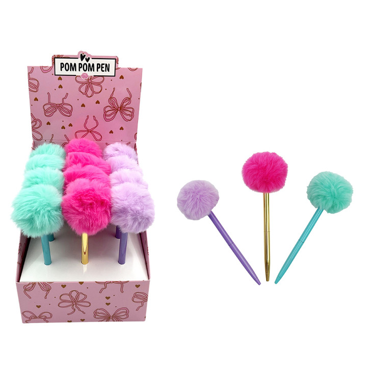 MD2651 Pom Pom Pen

$1.60 plus GST

Add a touch of fabulous flare to your writing game!  Our Pom Pom Pen is fun, fabulous and functional!  Be sure to stand out with a pop of colour!  Pen length is 11.5cm, pom pom diameter is 5cm.  New product.

Product Info: a ballpoint pen with fluffy pom pom topper.  Available in 3 colours: pink, aqua and lilac.