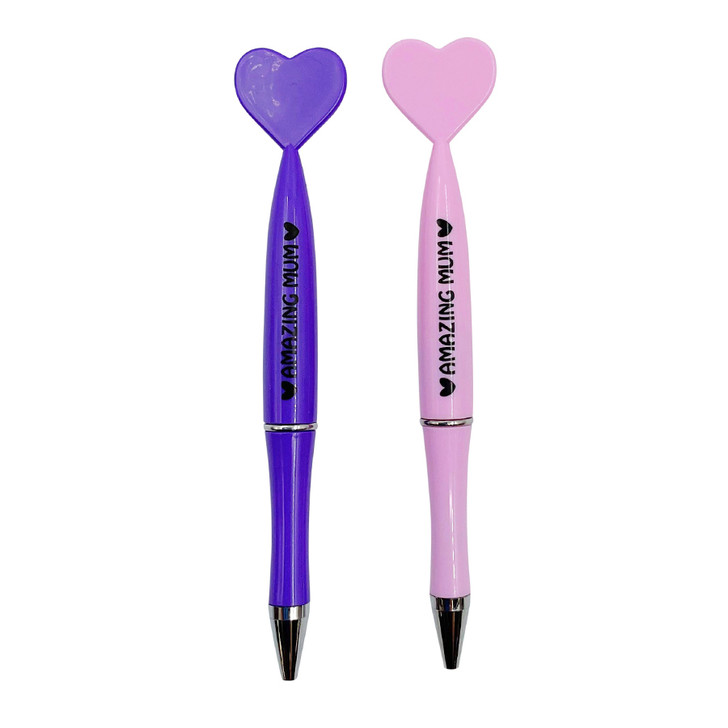 MD2671 Mum Pens EACH

$0.55c plus GST

Our new heart shaped Mum Pens are simply gorgeous.  Pairs perfectly with any gift.  Length 13.7cm.  New product.

Product Info: a 12 pack of pens, with heart shaped top that says “Amazing Mum”.  Available in pink only.  Blue ink.
