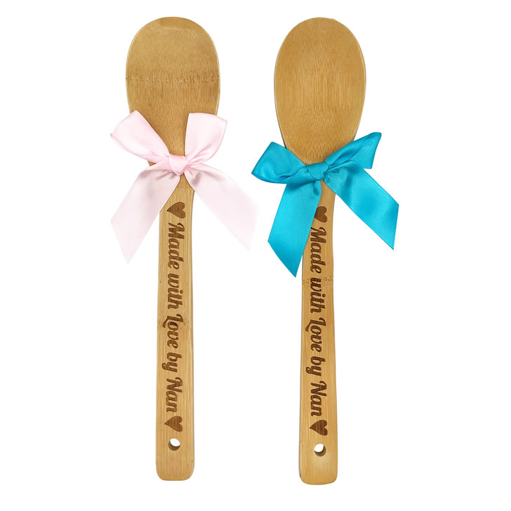 MD2690 Nan Wooden Spoon

$2.00 plus GST

It’s always a treat to be able to cook with Nan and now she will have her own personalised wooden spoon.  Product measures 30.5cm.  New product.

Product Info: a wooden bamboo spoon, with burnt etched logo that says “Made with love by Nan”.  Comes with a ribbon available in 2 colours: pink and blue.