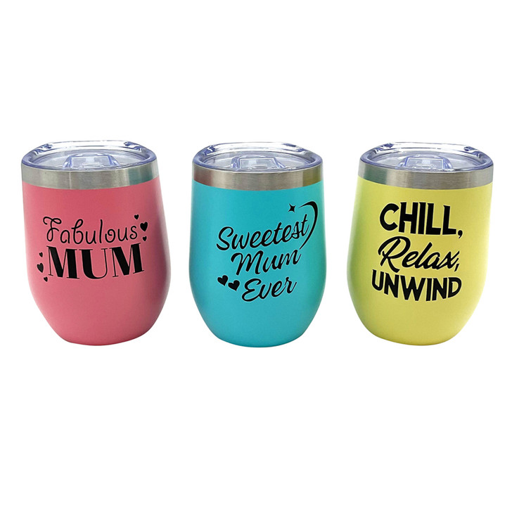 MD2692 Mum’s Travel Cup

$5.60 plus GST

Wow!! Our new Travel Cup is a keeper!!  Fabulous, functional and oh so pretty!  Perfect for hot or cold drinks, this new travel cup will soon become your fave go-to!  Capacity 350mL, height 11.5cm.  New product.

Product Info: a stainless steel stemless cup with lid, suitable for hot or cold drinks.  Comes in 3 designs, pink: Fabulous Mum, aqua: Sweetest Mum Ever, yellow: Chill, Relax, Unwind.  Comes in a white box.