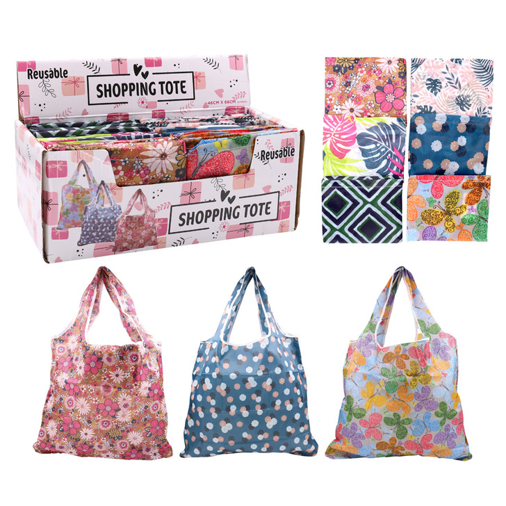 MD2699-12 Reusable Shopping Tote

$2.40 plus GST

Step out in style with our Reusable Tote Bag!  With 6 amazing designs, you’ll want one in every colour!  Great reusable bag to use again and again.  Super handy and folds up nice and compact.  Flat product measures 45 x 38cm, plus 16cm handle. 

Product Info: a compact sized reusable shopping bag available in 6 assorted patterns.  The bag folds into the internal pocket of the bag.