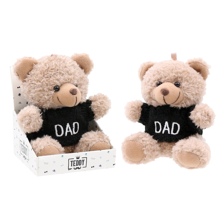 FD2632 Teddy
$4.20 plus GST
Cute and cuddly…what’s left to say?!  Dad will adore our new Teddy, personalised just for him.  Height of bear is 10cm.  New product.
Product Info: a cute, cuddly teddy bear with black jumper with stitched logo that says “Dad” stitched in white.