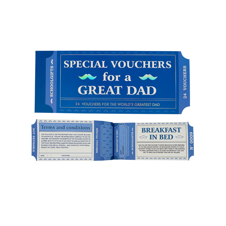 FD2637 Jumbo Dad Coupons
$2.20 plus GST
Dad will love these giant coupons, that he can redeem...anytime!!  Will it be nap time, tell me about the time…(story time from Dad!) or home alone?? The final choice is his!  Product size 20.2 x 8cm.  
Product Info: a giant booklet of 24 novelty coupons that Dad can redeem.