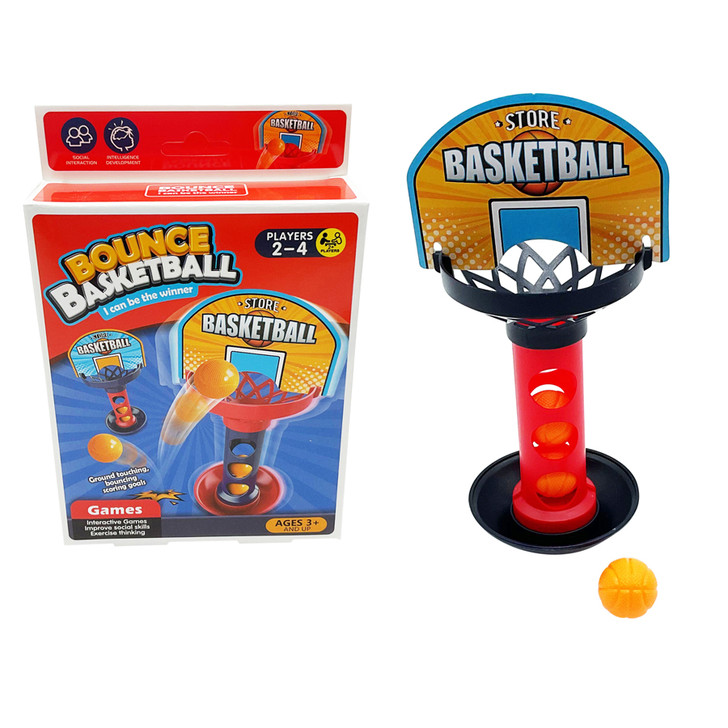 FD2639 Basketball Game
$2.50 plus GST
Game on!!  Challenge Dad to a game of B-Ball…who has the ultimate skills?!  Packaging measures 12.2 x 18 x 4cm, height of game is 17.5cm.  New product.
Product Info: a desktop basketball game, suitable for 2-4 players, where the aim of the game is to bounce the basketball into the hoop.  Comes with 3 mini basketballs.