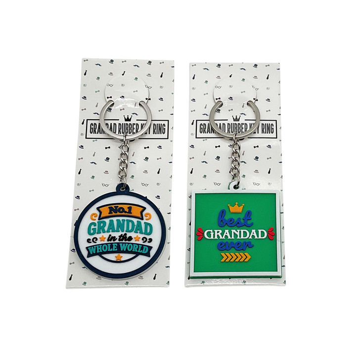 FD2686 Grandad Rubber Key Ring
$1.80 plus GST
Add a pop of colour to Grandad’s day with our brightly coloured Rubber Key Ring.  Product size 5 x 5cm, plus 5.5cm keychain.  New design.  
Product Info: a rubber key ring, available in 2 designs.  Square: Best Grandad Ever, round: No.1 Grandad in the Whole World.