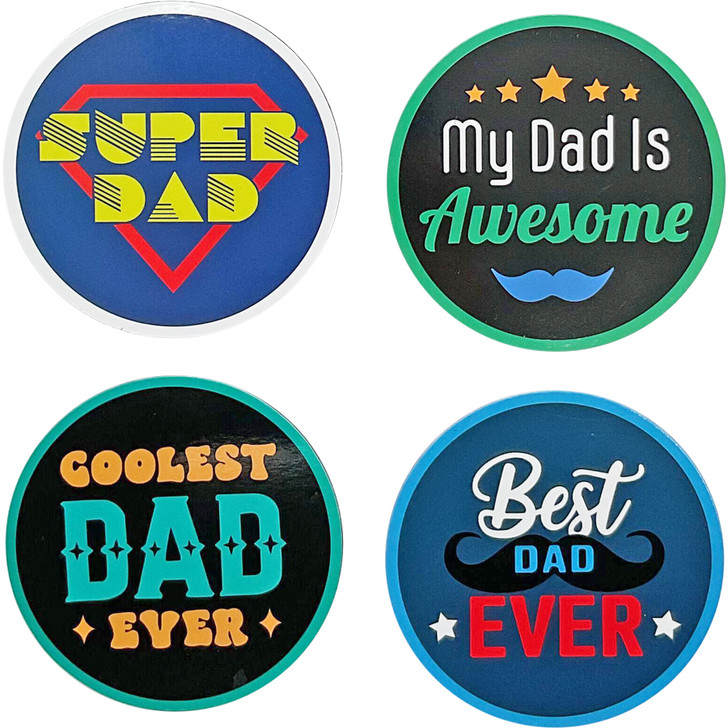 FD2689 Fridge Magnet
$1.00 plus GST
Stand out in the crowd with our awesome Fridge Magnets, they’ll be sure to brighten up your fridge.  Product diameter 8.5cm.  New design.  
Product Info: A round fridge magnet available in 4 designs: Best Dad Ever, Super Dad, Coolest Dad Ever and My Dad is Awesome.