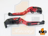 Kawasaki ZX6R / 636 Brake & Clutch Fold & Extend Levers- Red