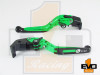 Kawasaki ZX-6 Brake & Clutch Fold & Extend Levers - Green