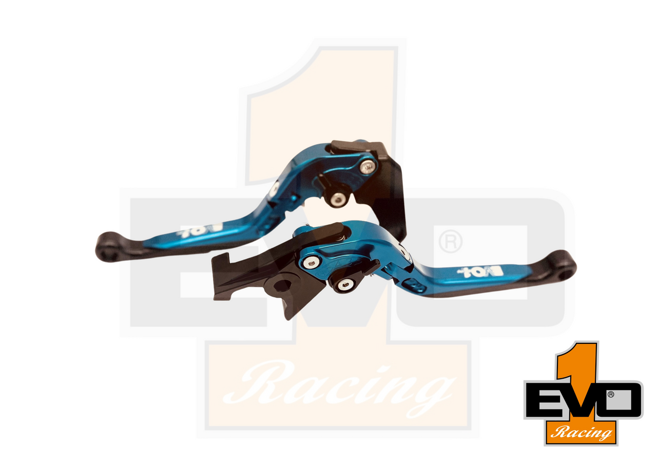 Ducati Diavel / Carbon Brake & Clutch Fold & Extend Levers- Teal Blue