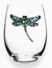 Dragonfly wine glass