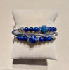 starry night bracelet blue lapis and gold flake jasper