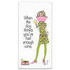 dolly mama tea towel when the dog 