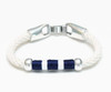 Liberty - Ivory/Navy/White/Silver - Nautical Rope Bracelet