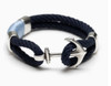 Waverly - Navy/Light Blue/Silver - Nautical Anchor Bracelet