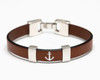 Chatham - Mahogany/Silver - Leather Anchor Bracelet