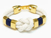 Starboard - Ivory/Navy/Gold - Nautical Rope Bracelet